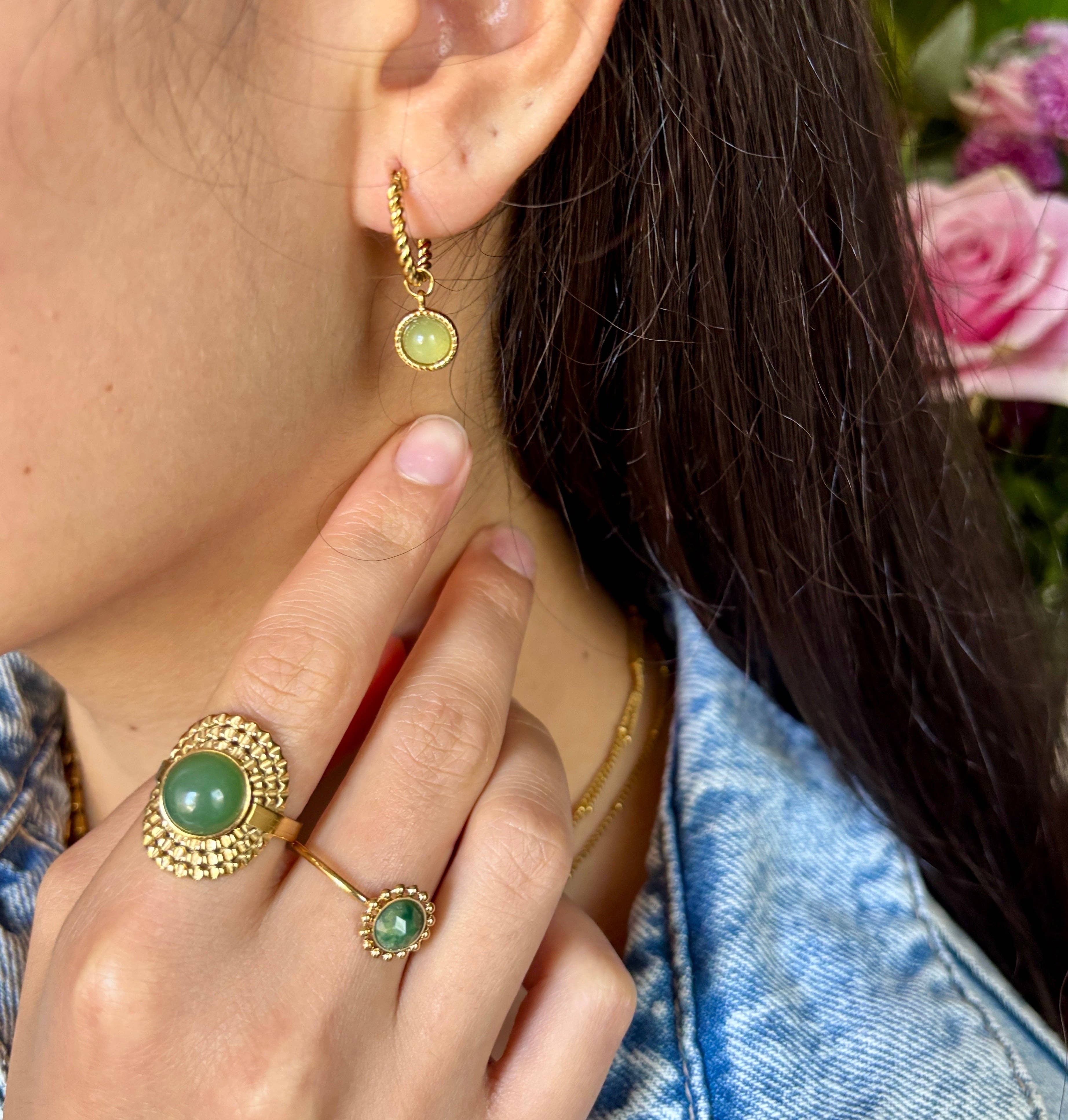 Ocean Ripples – wholesale Single stone/solitaire ring – 18ct Gold Plated Aventurine Sunflower Ring2