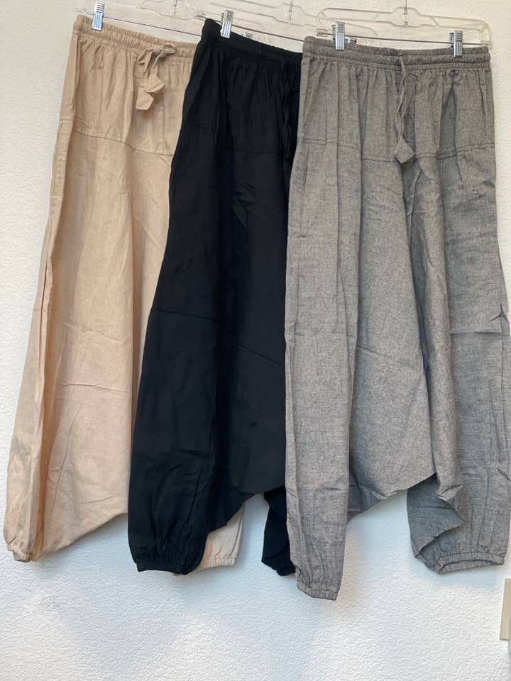 Like International - Wholesale Pants - Unisex - Solid color 100% cotton unisex harems yoga pants 5