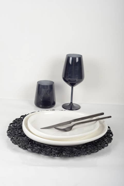 AULICA - Wholesale Wine Glass - Black Wine Glasses - Set of 6