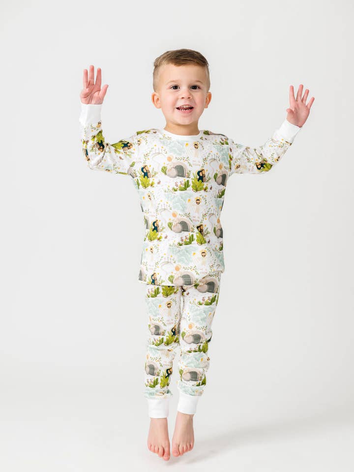 He Is Risen PJ Long Sleeve Set Cotton for wholesale by Holy Pals