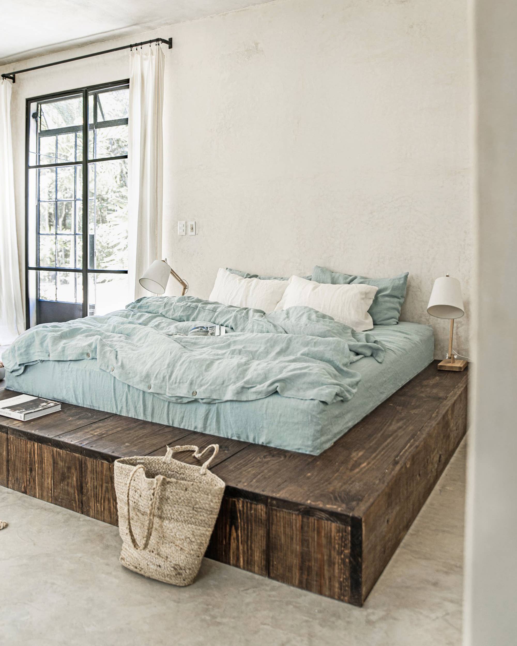 MagicLinen (We handle U.S. import procedures for you) – Großhandel Spannbettlaken – Staubblaues Spannbetttuch2