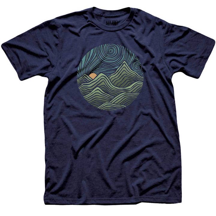 Swirly Mountains T-Shirt für den Großhandel von Solid Threads