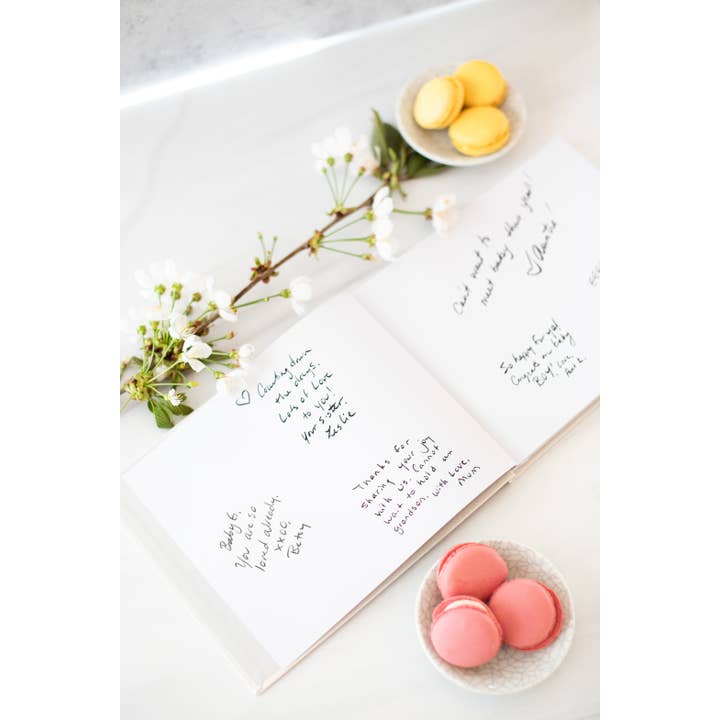 Pearhead - Vente Livre d'or - Livre d'or en lin, ivoire classique avec écriture dorée2