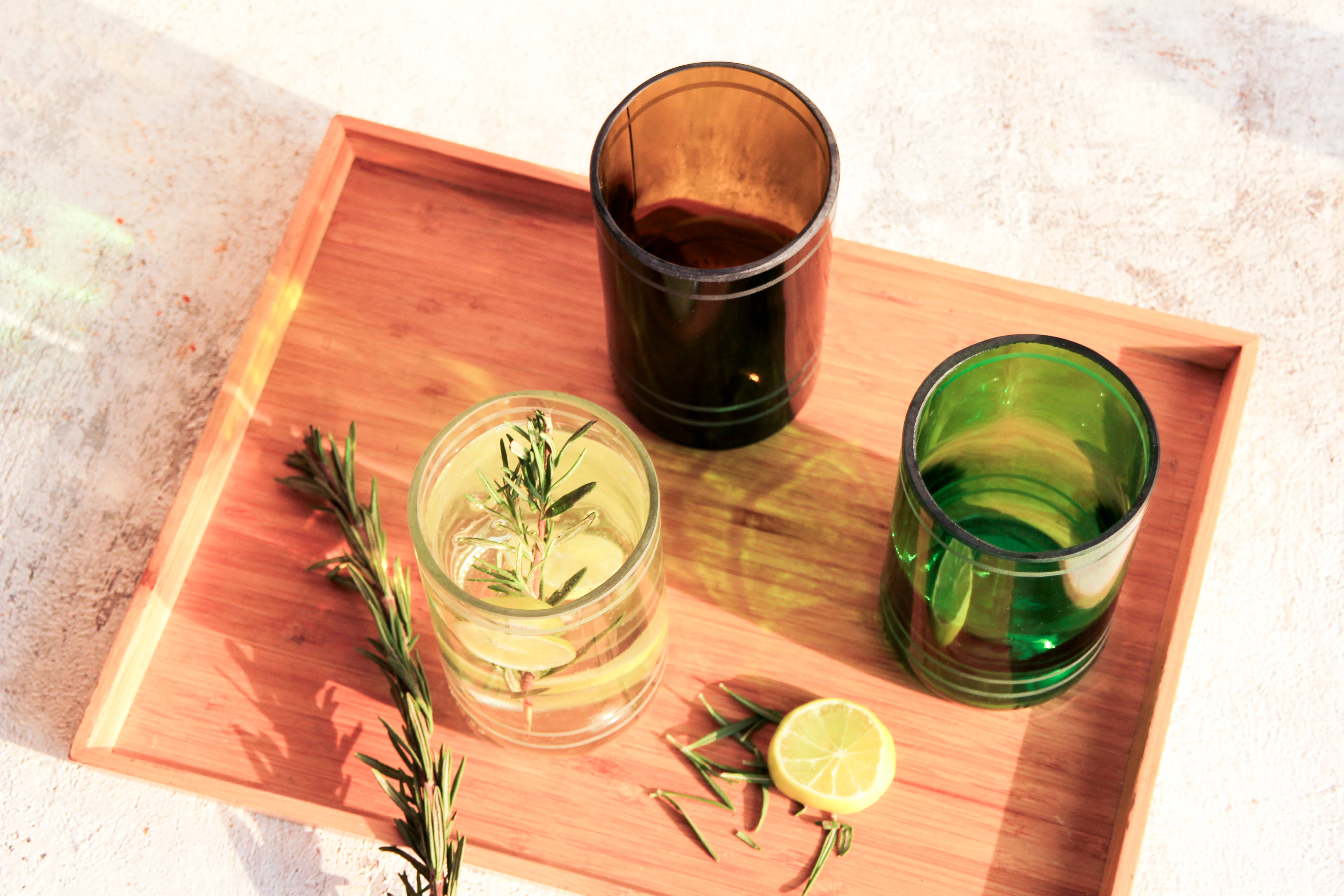 Ethical Global - Wholesale Drinking Glass/Cup - Estekana Eco Drinking Glasses Upcycled 2 Pack - 12/16 Oz.13