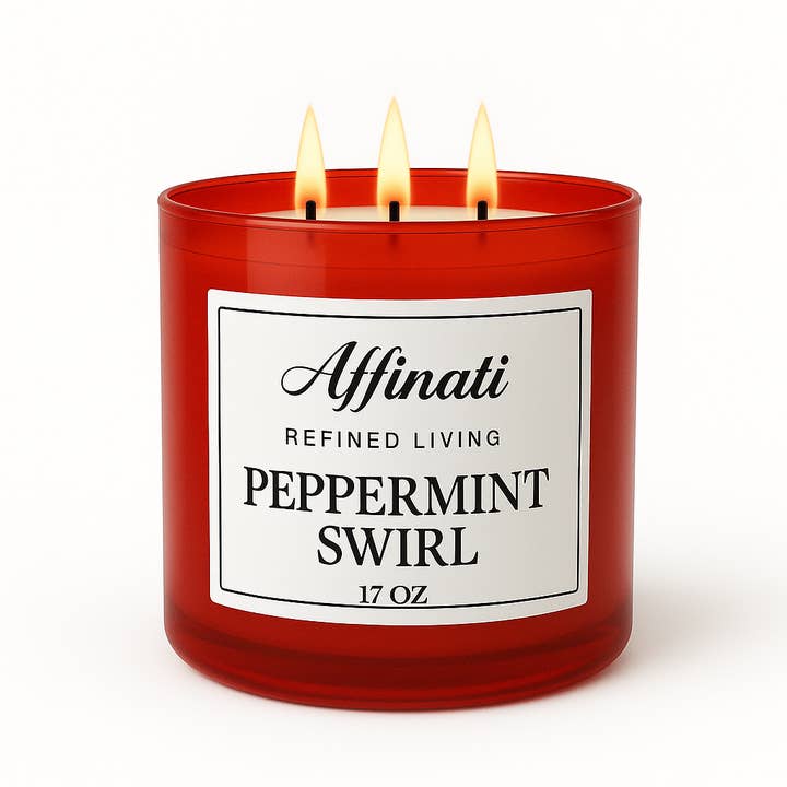 3-Wick Peppermint Swirl Candle for wholesale by Affinati