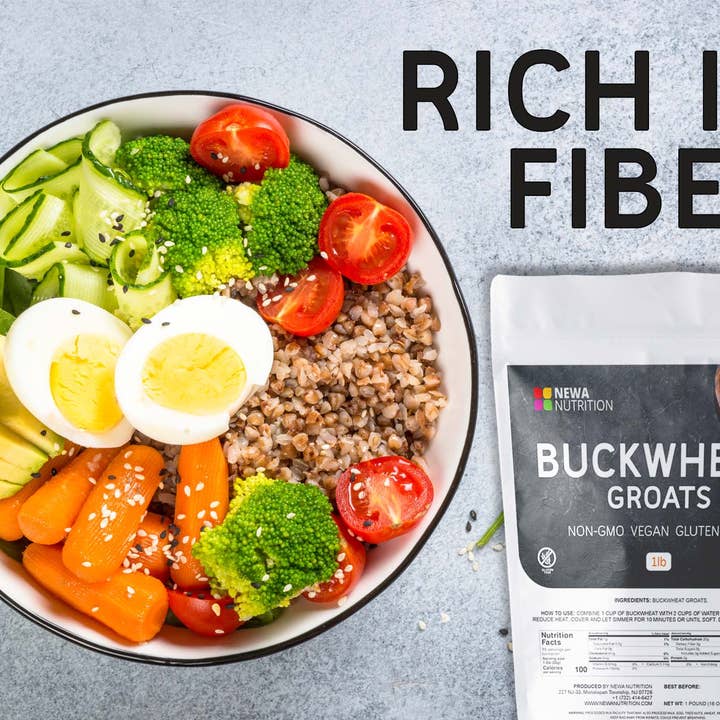 Newa Nutrition INC – Proteína/Superalimento em pó por atacado – Grumos de trigo sarraceno orgânico da Newa Nutrition. NÃO - OGM, Glute2