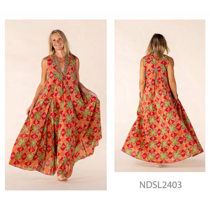 Nalada Jurk Korte Mouwen - Katoen voor wholesale door Paisley & Pomegranate