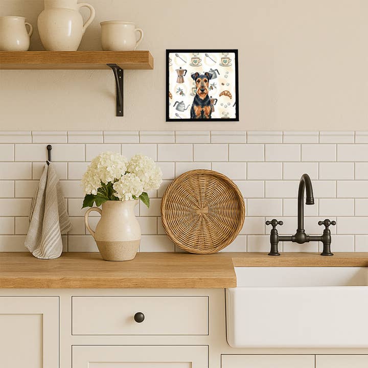 Caroline's Treasures - Wholesale Art Print - Airedale Terrier Coffee Bar Metal Print WDK7267
