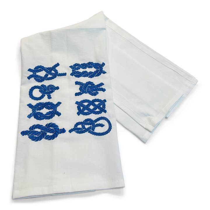 Towel - Series of Nautical Knots on White for wholesale by Vibrantly Blue