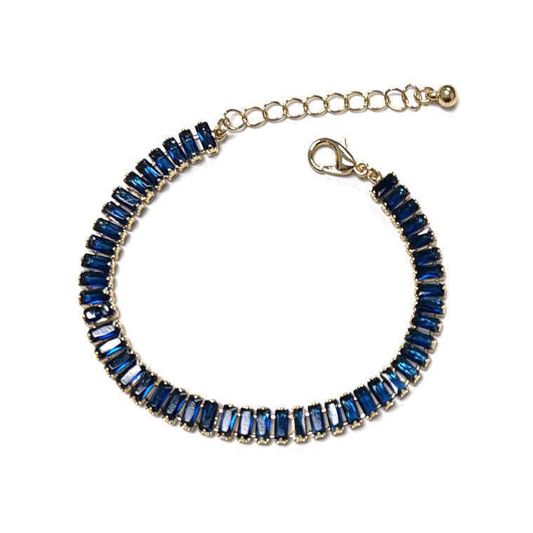 StarryNYC - Venta al por mayor Pulseras de cadenas y eslabones - Pulsera de eslabones con cristales de zirconia cúbica baguette3