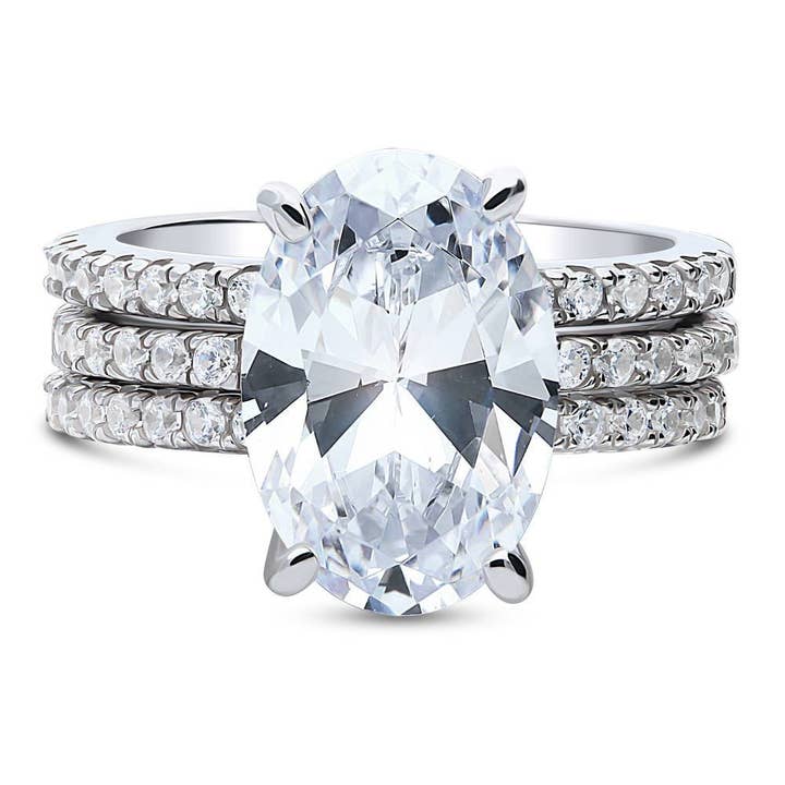 BERRICLE Sterling Silver Solitaire CZ Engagement Ring Set for wholesale by BERRICLE