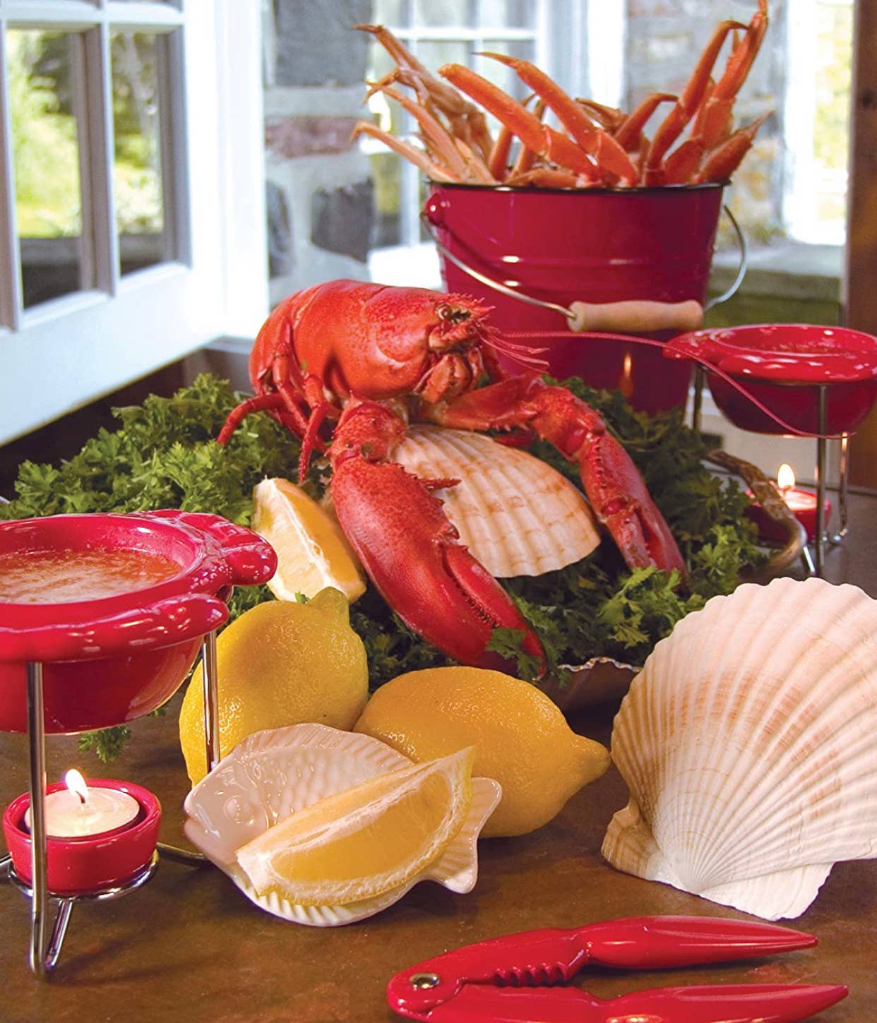 Fox Run Brands - Vendita all'ingrosso Utensile/attrezzo da cucina - Pinza per crostacei a forma di chela di aragosta rossa Nantucket Seafood, 13,9 x 5,7 cm2