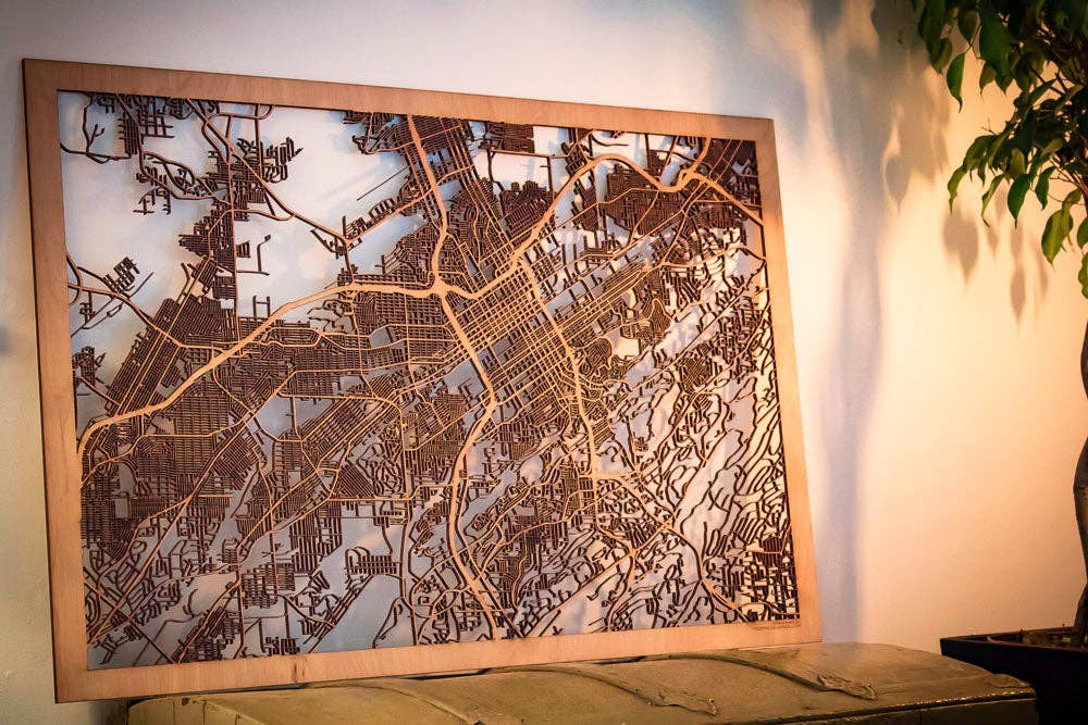 One Man One Garage - Wholesale Wall Accent - City Maps, Large 24x36" Perfect Housewarming Gift! Wooden Street Cutouts3