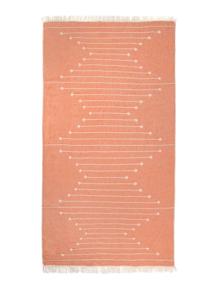 SOUTHWESTERN | SERVIETTE DE PLAGE DE LUXE | ABRICOT pour la vente par Yaqamoz