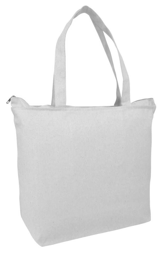TBF - Vente Tote bag – femme - Sac fourre-tout zippé en toile épaisse TBF avec poche intérieure - TG2619