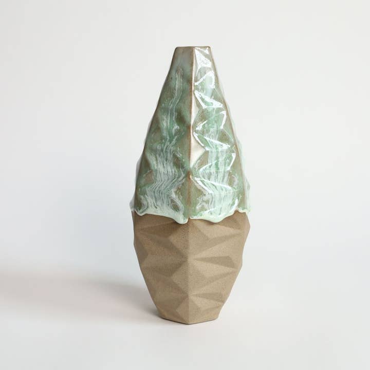 Patterned Vessels Oblique Slender Coral Green for wholesale by By Alejandra Design