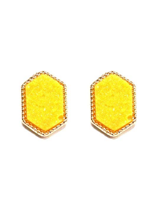 MiMi Wholesale - Wholesale Stud/Post Earrings - VE2334 Peggy Druzy Hexagon Post Earrings16