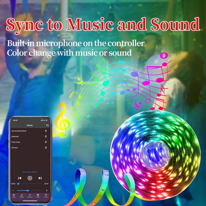 Wittbizz Snacks - Wholesale String Lights - RGB LED Strip Lights 100ft - Remote & App Control, Music Sync, Waterproof, DIY6