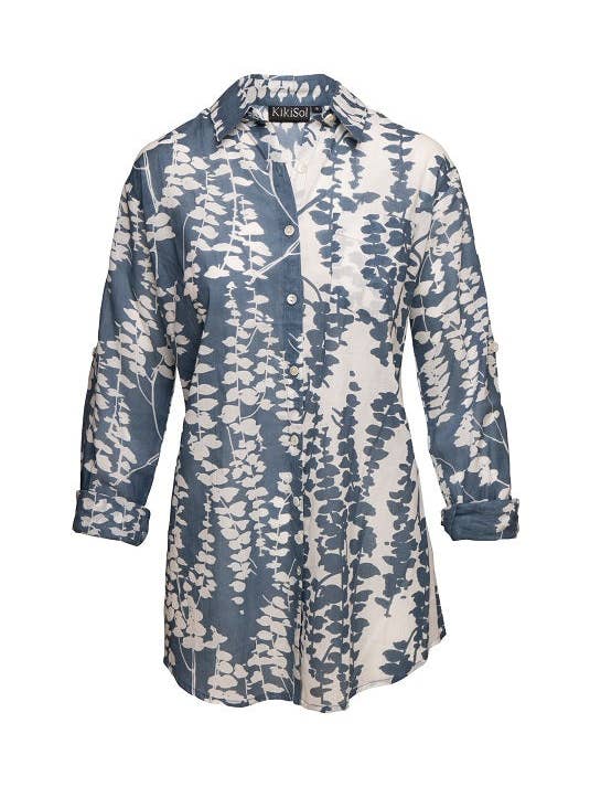 Midnight Blue Cascade KiKiSol Pojkvän Skjorta för wholesale av KikiSol