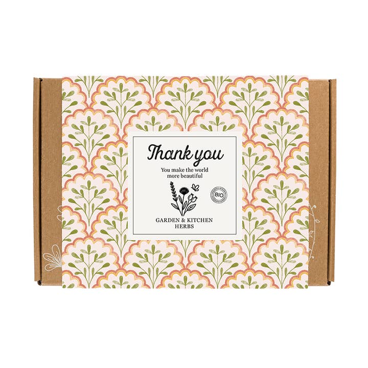 Scatola Regalo "Grazie" – Mix di Erbe da Giardino e Cucina per la vendita all'ingrosso da parte di Blossombs