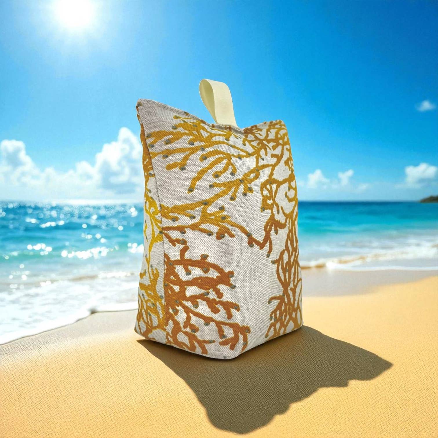 Emmanuel Création – Großhandel Türstopper – Türstopper-Tasche „Caledonia“ Senffarben1