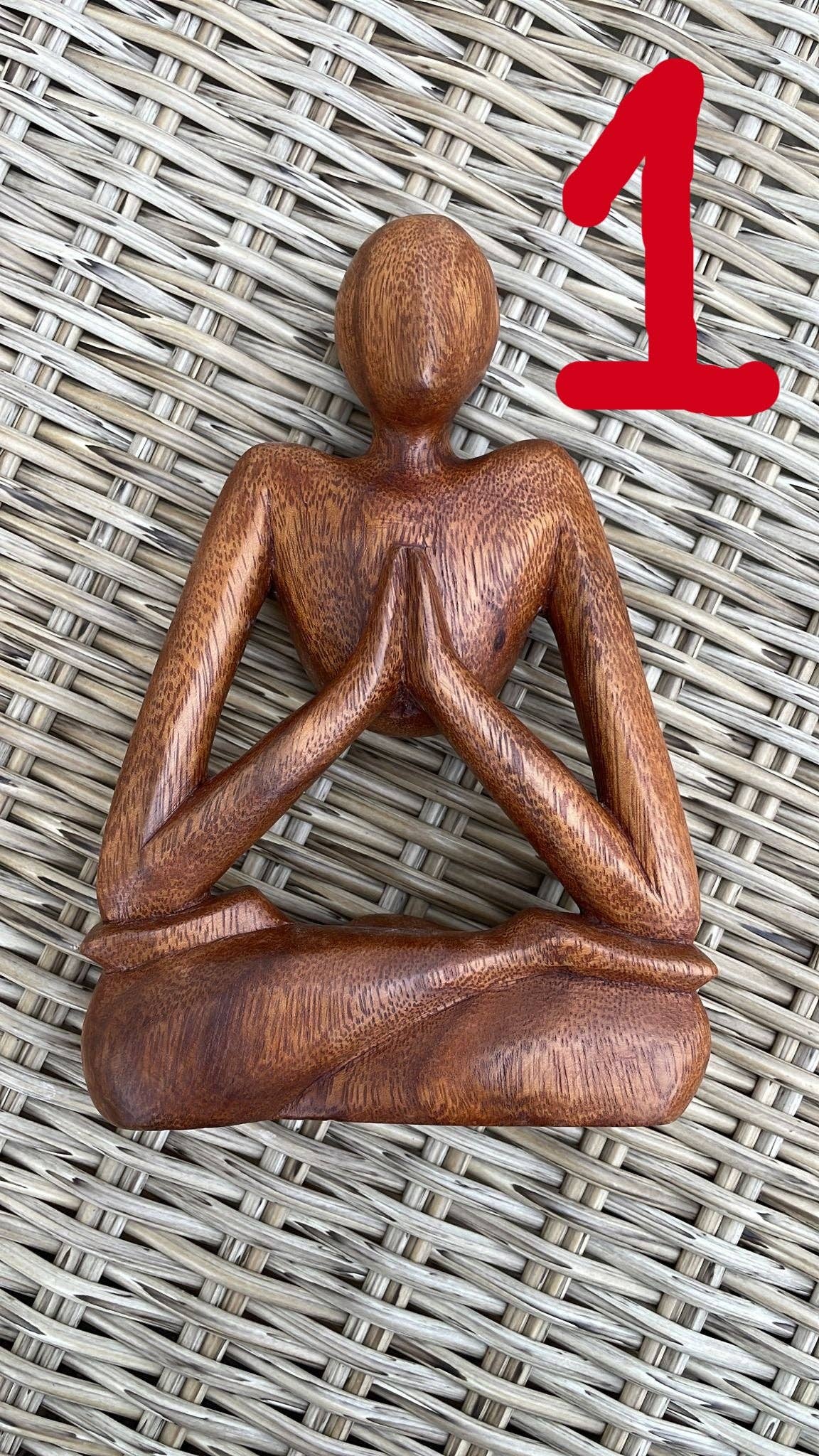Ubud Glass - Wholesale Sculpture - Hand-Carved Wooden Yoga Poses Art - Serene and Spiritual Home Decor0