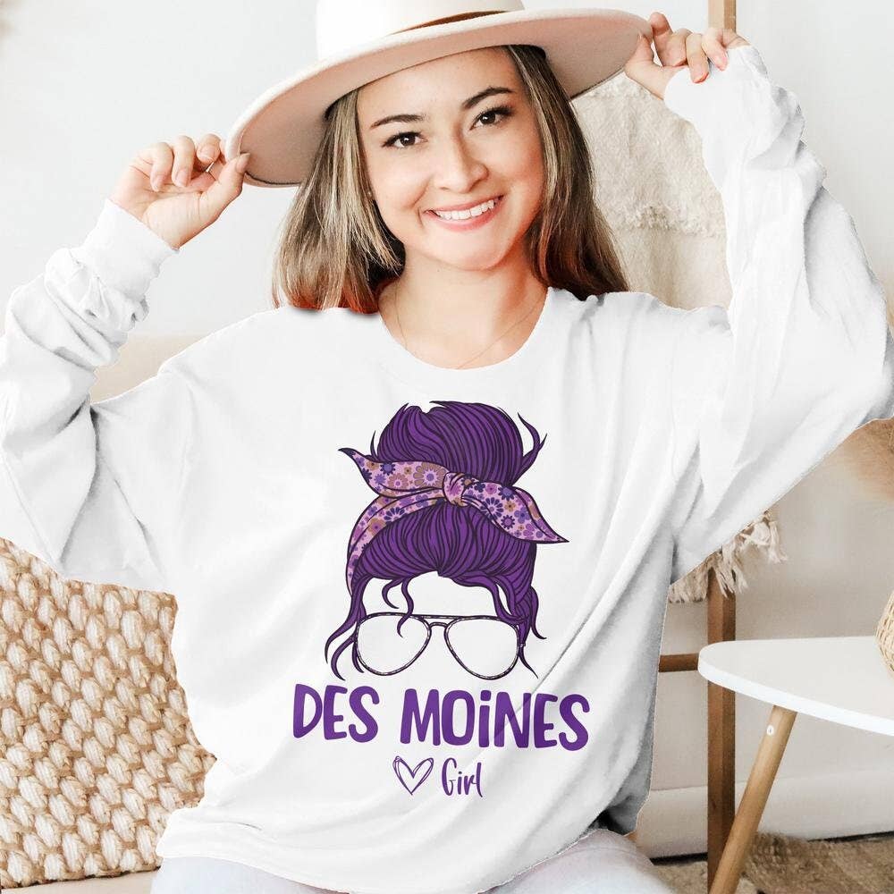 PositiveParty - Wholesale Screen Printed T-Shirt - Women's - Des Moines Girl Shirt, Born In Des Moines Gift6