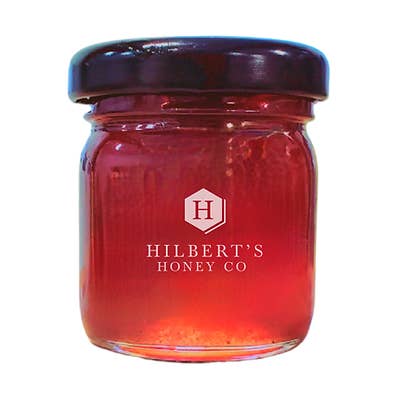 2 oz. Elderberry Infused Honey for wholesale by Hilbert's Honeybees
