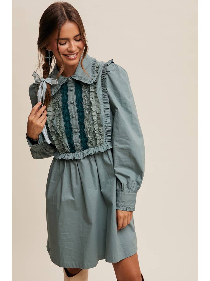 Listicle - Wholesale Dress – Women's - Floral Ruffle Mini Dress14