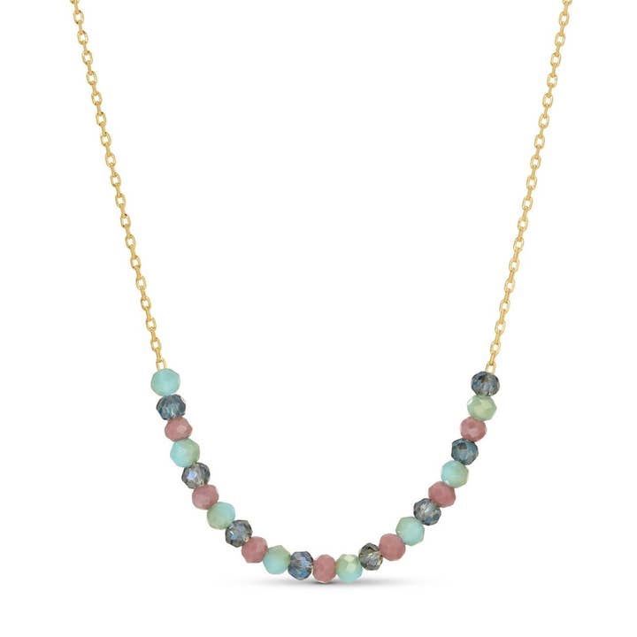 Splendid Iris - Wholesale Beaded/Pearl Necklace - Delicate Crystal Accented Necklace2