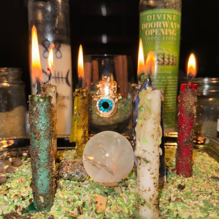 Empathic Moon 777 - Wholesale Votive Candle - Divine Doorways Opening Ritual Candle | Manifest Money2