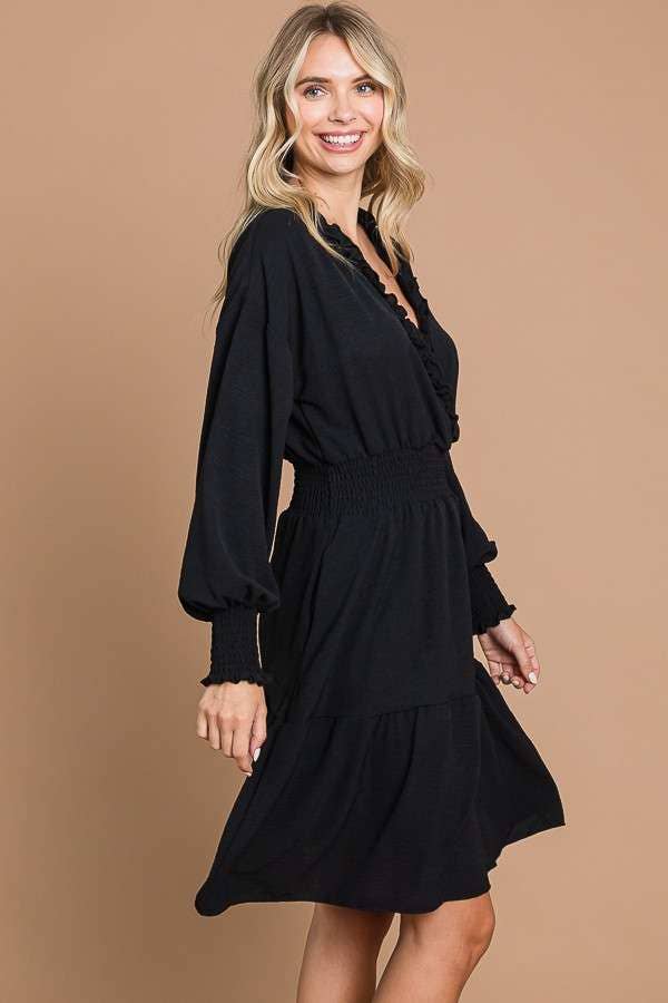 Culture Code – wholesale Klänning - Dam – CWD1867L - OMLOTTKLÄNNING MED VOLANGKANT OCH FLERA LAGER2