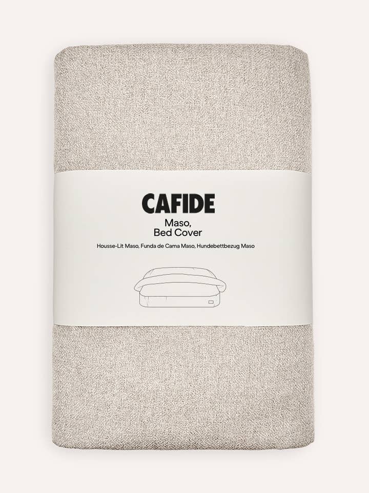 Beige Chenille Hooded Dog Bed Cover, Maso for wholesale by CAFIDE
