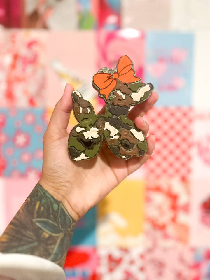 Camouflage balloon dog,car scents, car freshie, freshie for wholesale by Sweet P’s Boutique