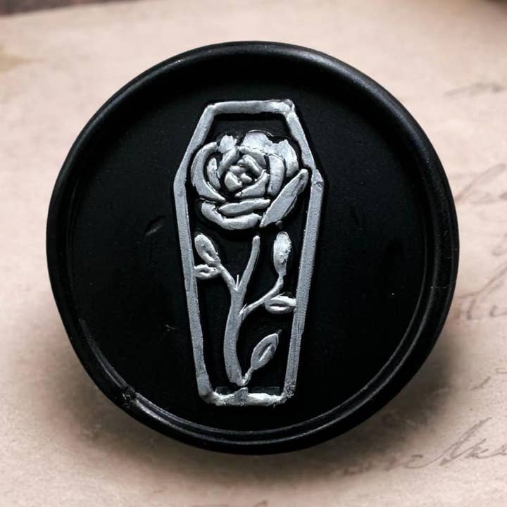 Kista Ros Vaxsigill Klistermärke – Gotisk Sojavaxsigill, Handgjuten för Kuvert, Gåvor & Häxig Kontorsmaterial för wholesale av Gothic Garage