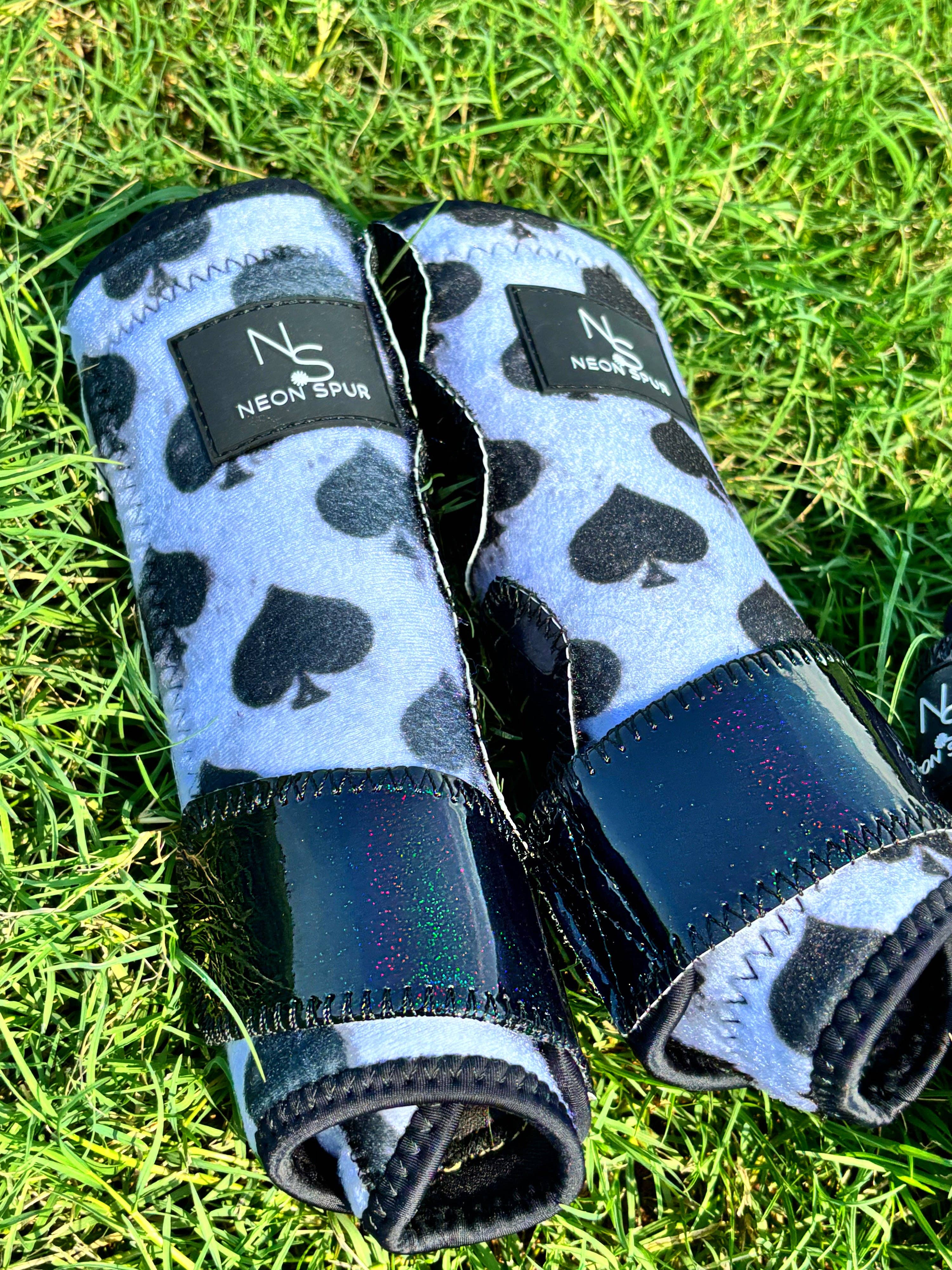 Neon Spur LLC - Wholesale Horseback Riding Gear - Smokin Spades Splint Boots - 2 pack3