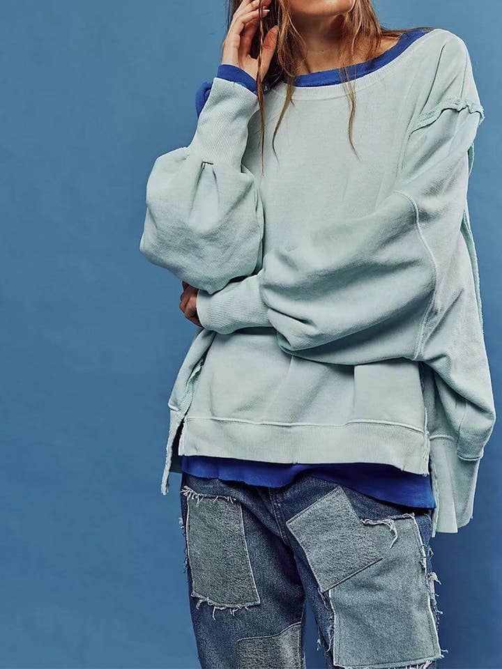 Dipped Shop - Wholesale Hoodie - Women's - Solid Color Round Neck Split Hoodies DPH1638