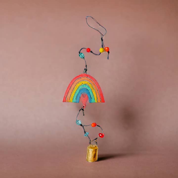 Rainbow wind chime bell mobile hippie ornament eco friendly for wholesale by Whimsies