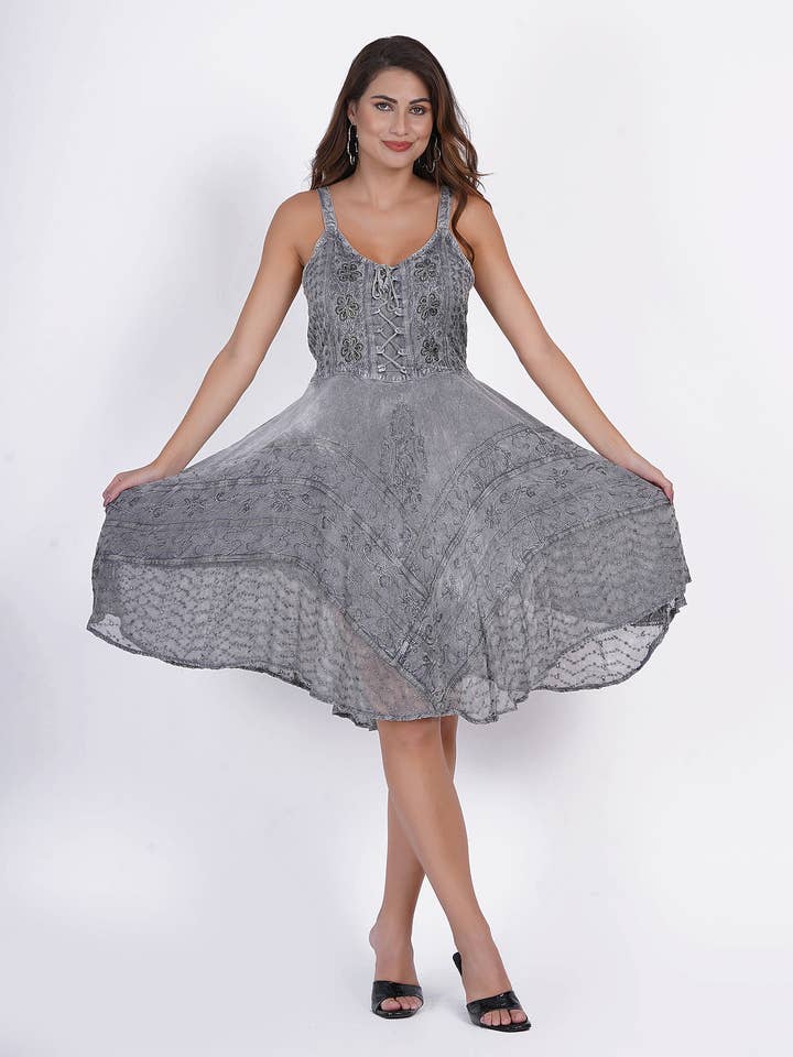 Mulher Vestidos U Decote Mini Esparguete Bracelete Flowy Swing por atacado de Wevez