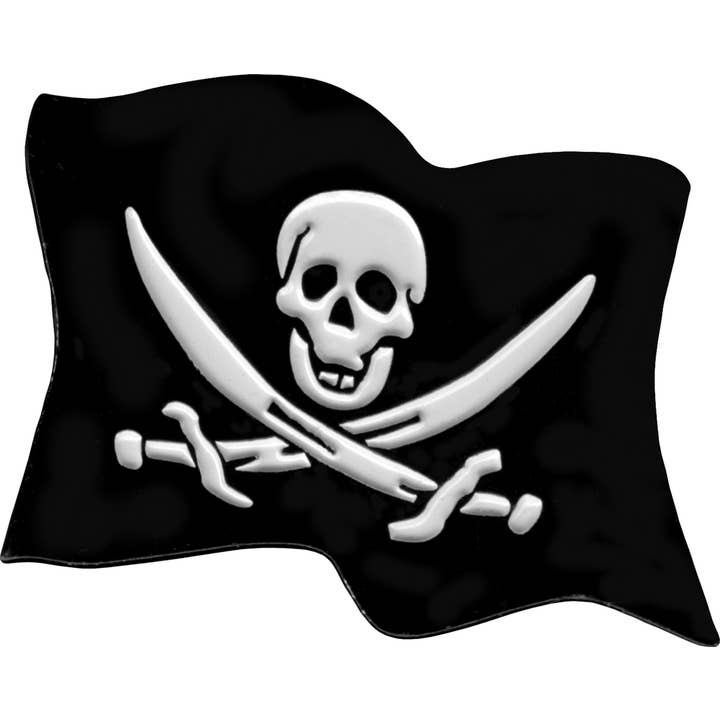 Square Deal Recordings & Supplies - Wholesale Lapel Pin/Button - Enamel Pin - Pirate Flag - Jolly Roger - Skull & Crosswords