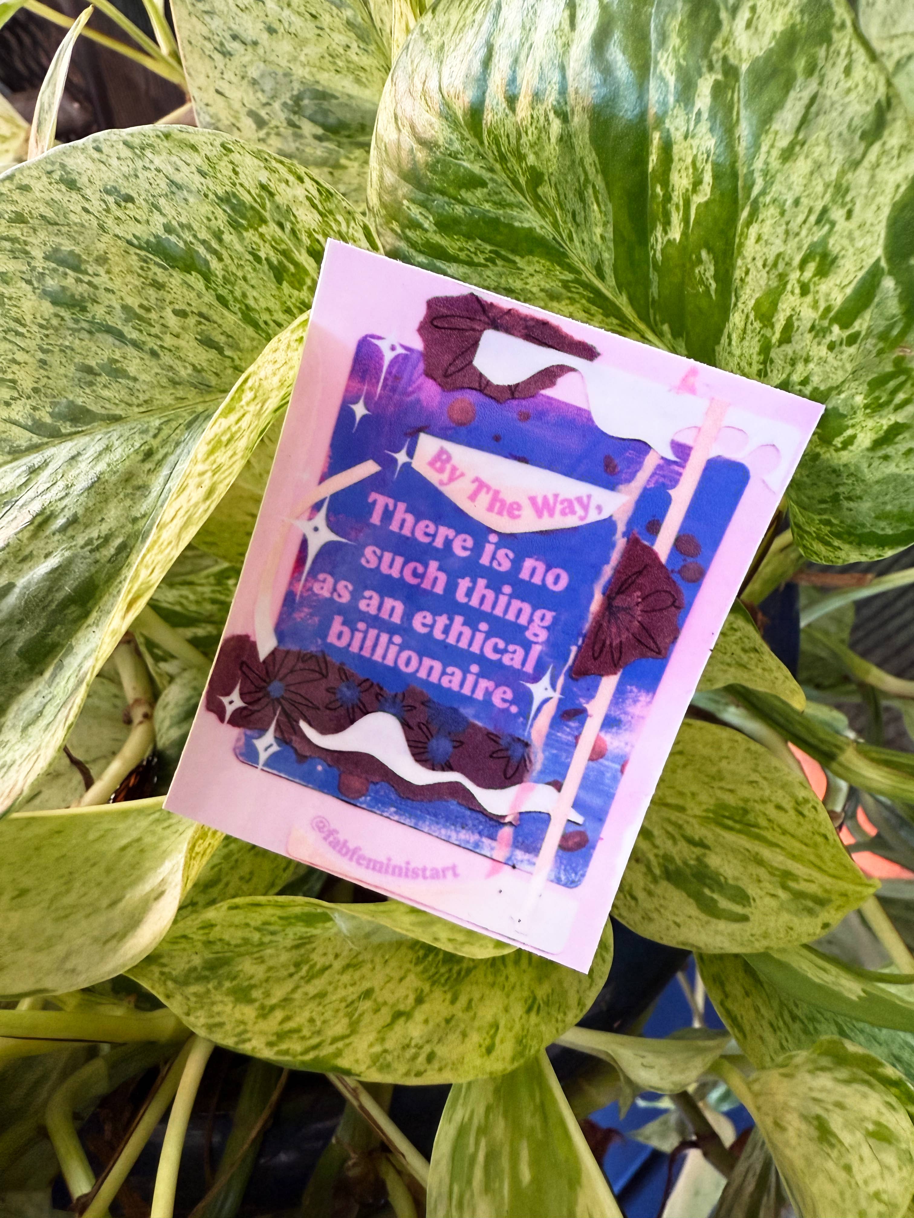 Fabulously Feminist - Vente Autocollant - Pas de milliardaire éthique : Autocollant féministe2