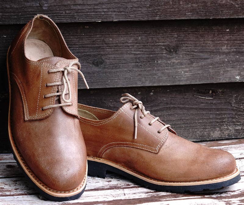 By The Mountain - Portuguese Handmade Footwear - Wholesale Derby Shoes - Men's - Annapurna Leather Derby Lace-up Shoes - Natural0