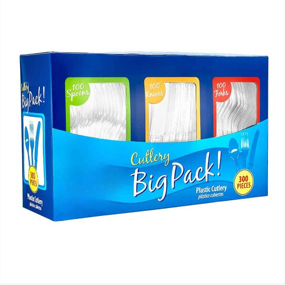 Cubiertos Combinados en Blanco y Transparente en Caja – Juego de Utensilios Desechables Conveniente para venta al por mayor de EcoQuality