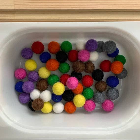 Sewing Seeds Play - Wholesale Decorative Tabletop Object - 2cm Standard Colours Felt Ball Bundle Of 552