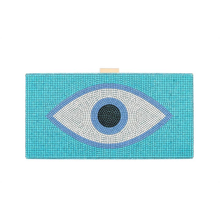 Mala Senhora Rhinestone Evil Eye Clutch por atacado de Nima Accessories Inc