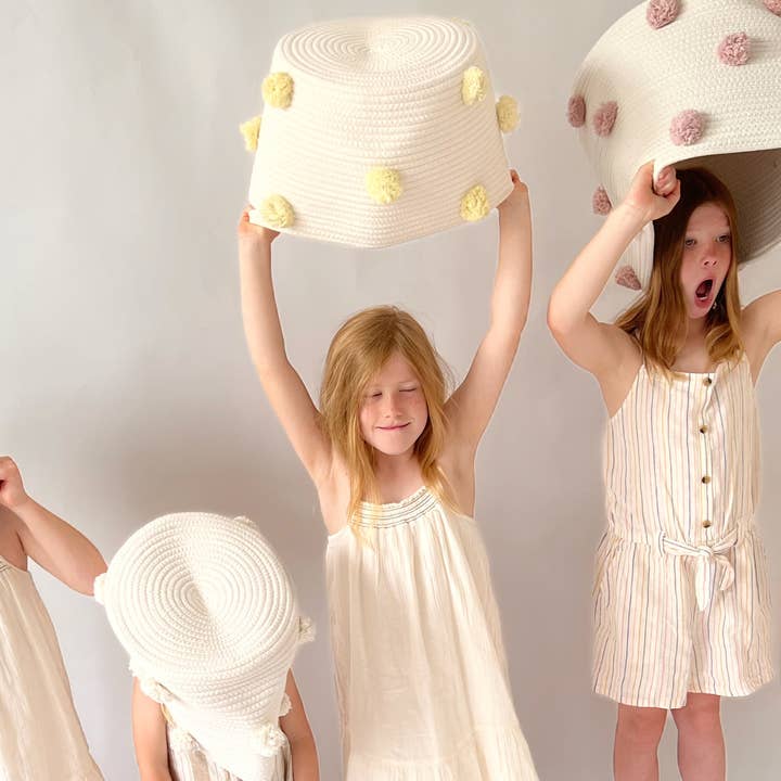 Twig and Tassel – Engroshandel Kurv - Børn og baby – Buttercream Pom Kurv - Stor2