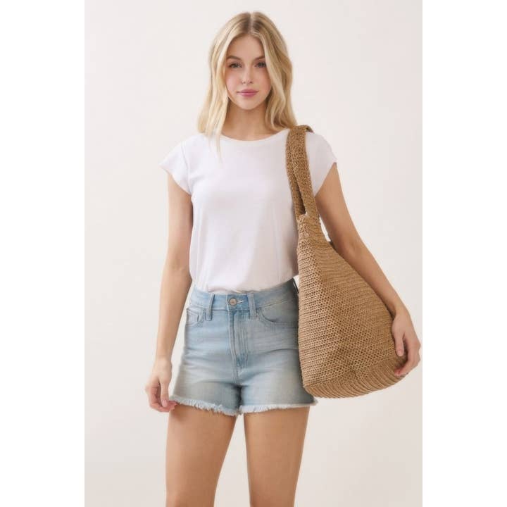 CC Wholesale Clothing - Wholesale Tote Bag - Women's - Round Bottom Handmade Strap Woven Straw Tote Bag14