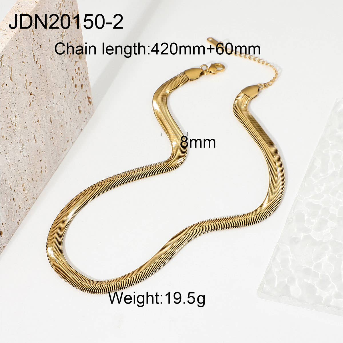 ACCITY - Wholesale Link & Chain Necklace - MULTILAYER GOLD PLATE STAINLESS STEEL NECKLACE_CWAJE061921