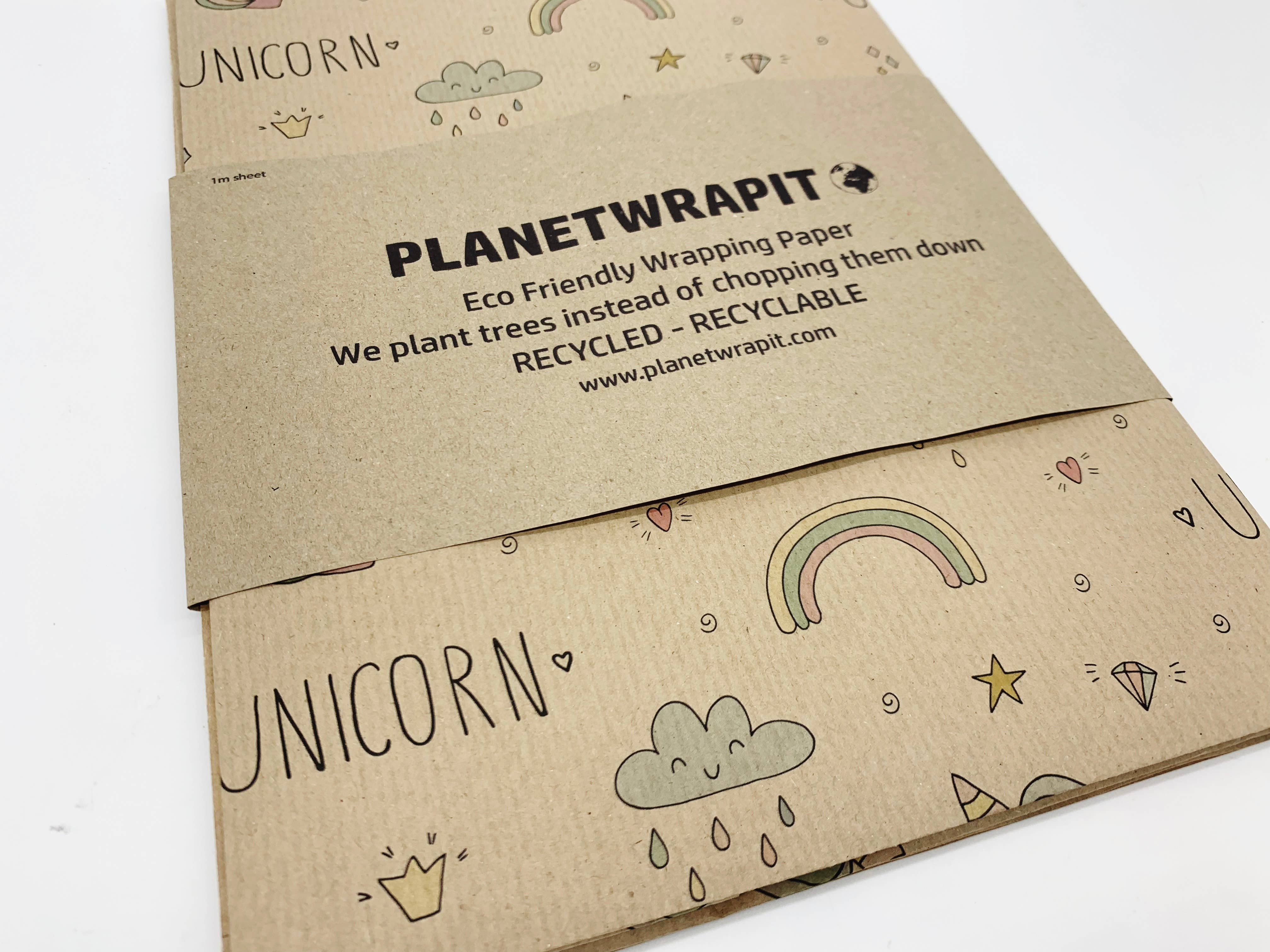 PlanetWrapIt – Engroshandel Indpakningspapir – Unicorn genanvendt kraftgavepapir6
