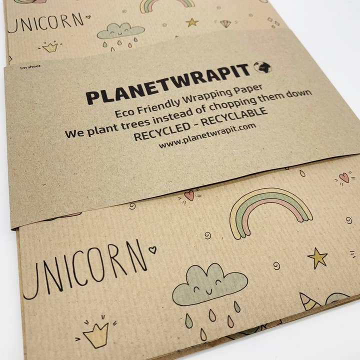 PlanetWrapIt – Engroshandel Indpakningspapir – Unicorn genanvendt kraftgavepapir6